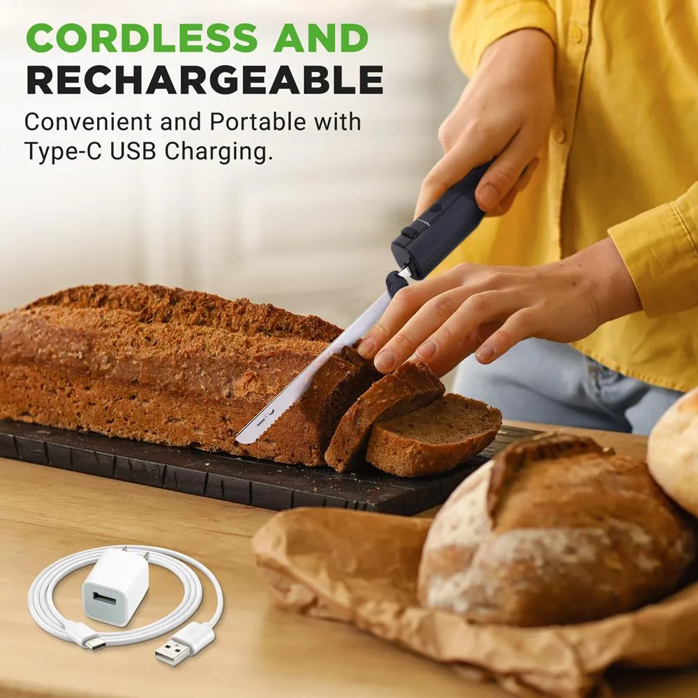 Nutrichef NUELREKN3 couteau électrique sans fil noir