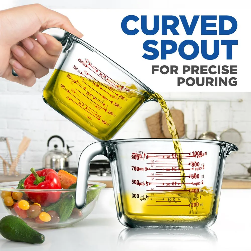 Nutrichef Set 3 Verres Doseurs Gradués 250-1000 ml
