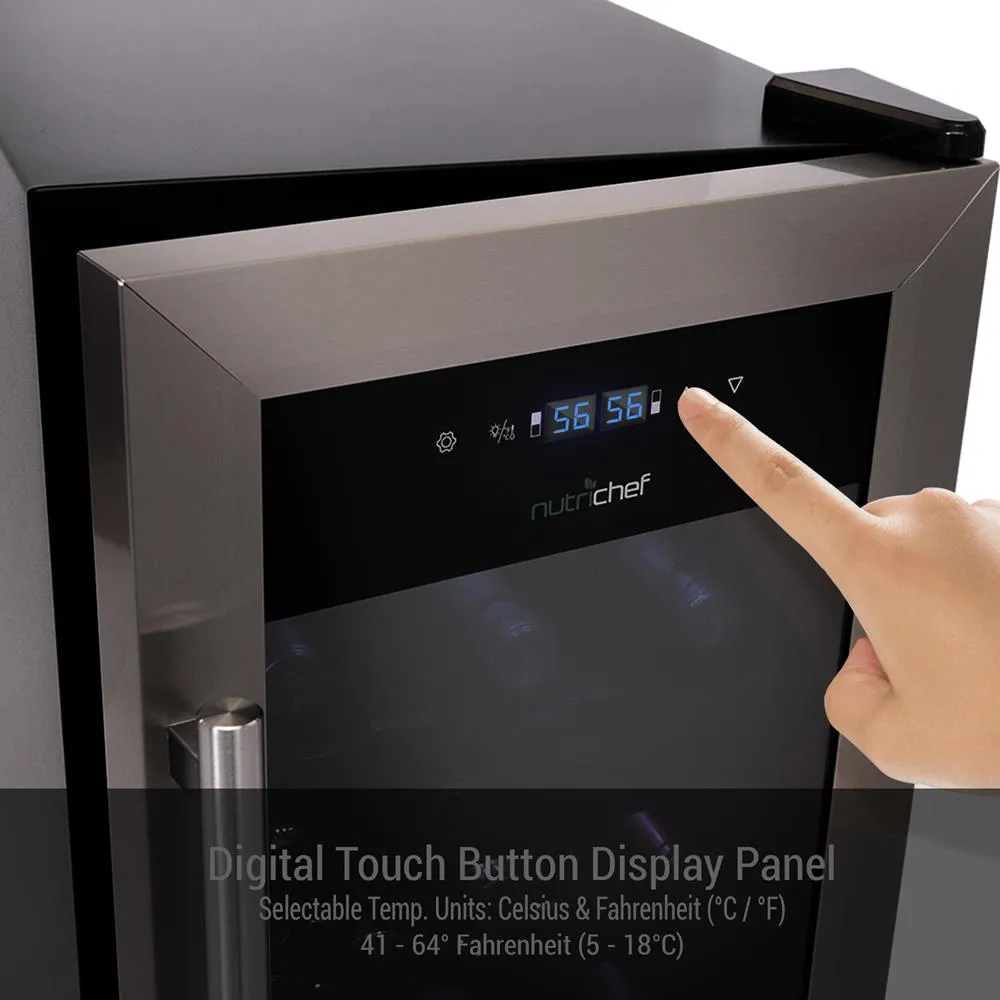 Nutrichef cave à vin 18 bouteilles inox 50,9 L