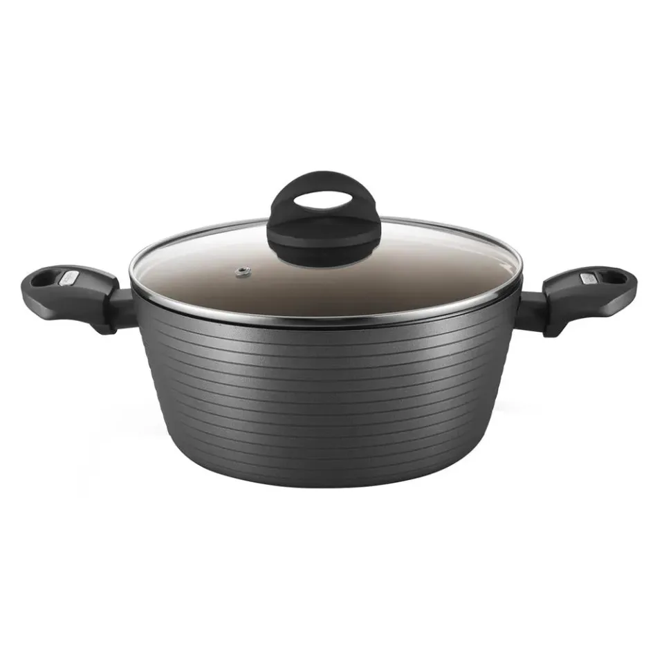 Nutrichef faitout cocotte 3,4 L verre induction antiadhésive