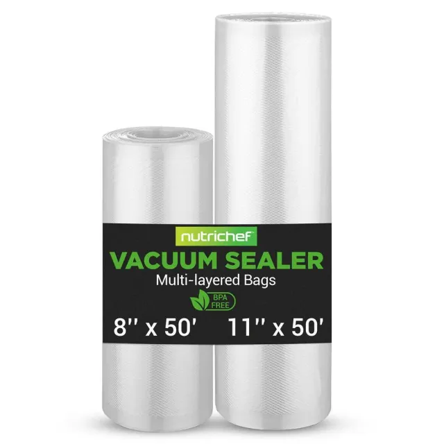 Nutrichef rouleaux sachets mise sous vide 2x15 m réutilisables