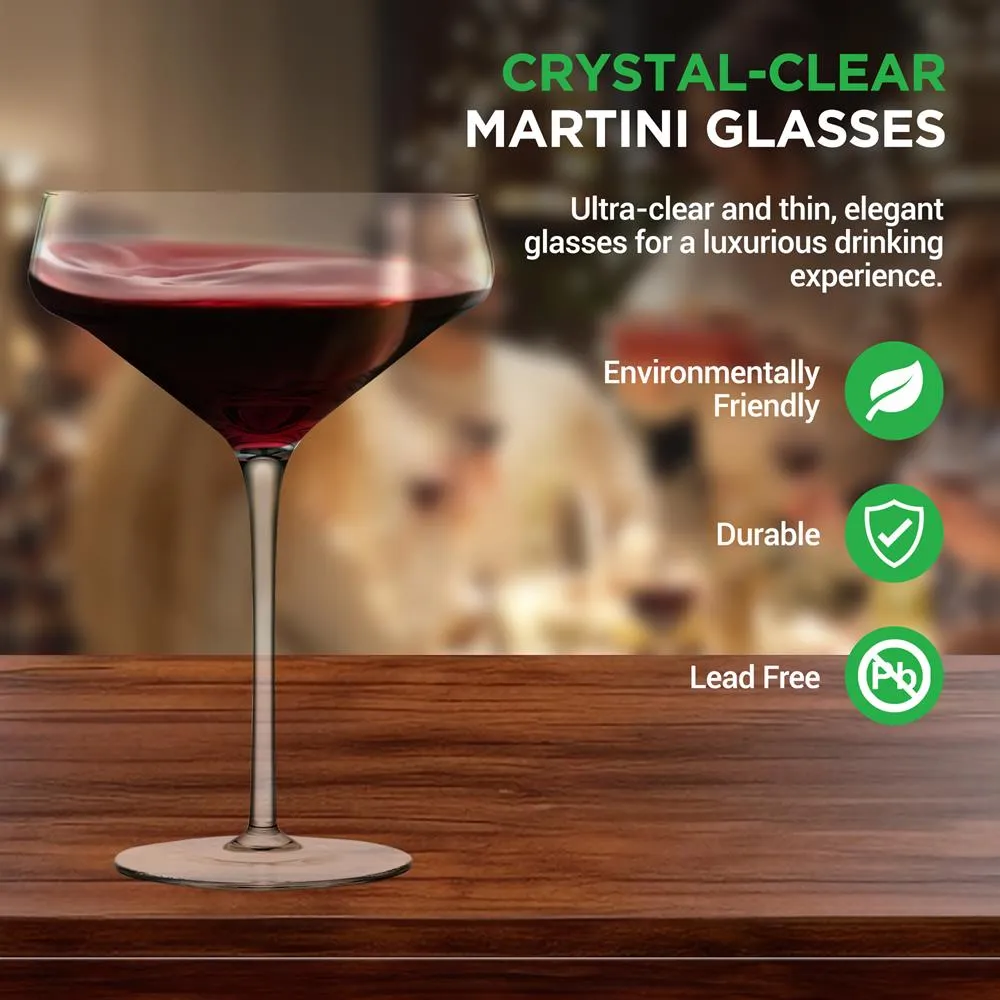 Nutrichef verres martini cristal 2 pièces 10 oz sans plomb