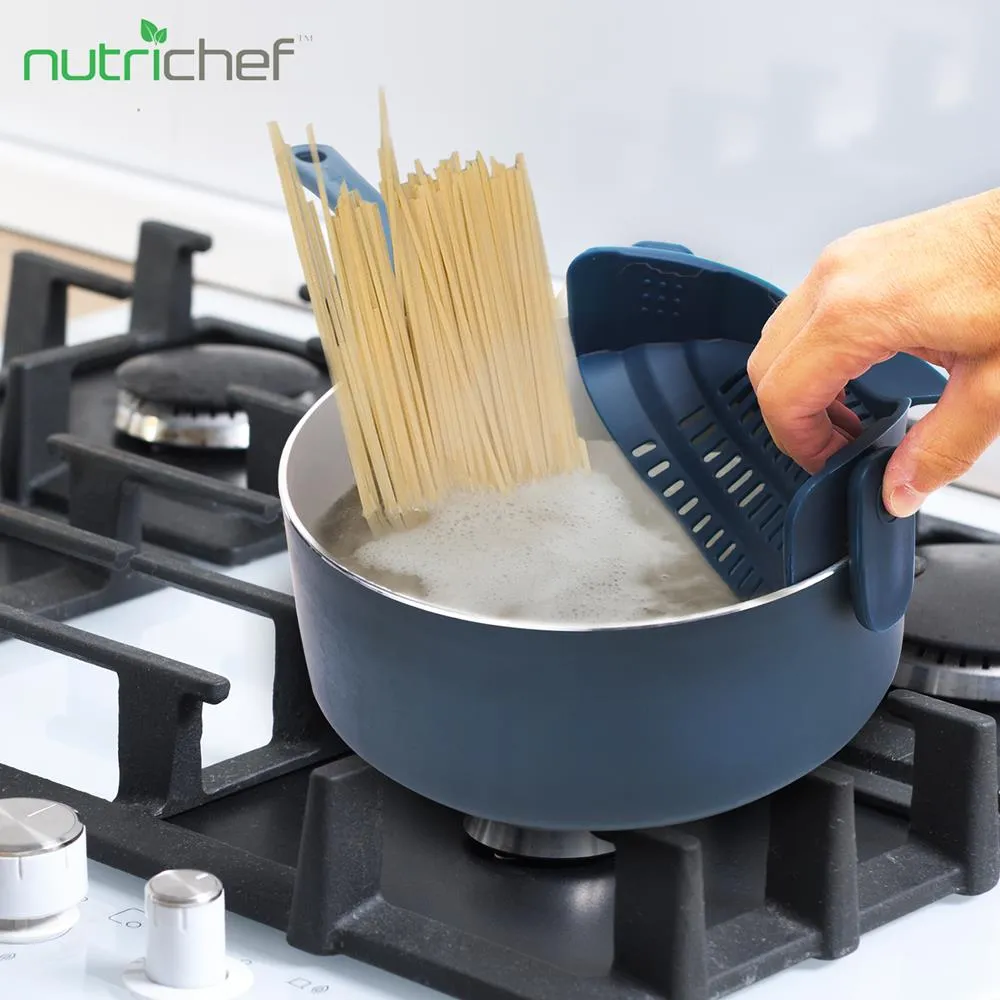 Nutrichef passoire à clip silicone pour casseroles
