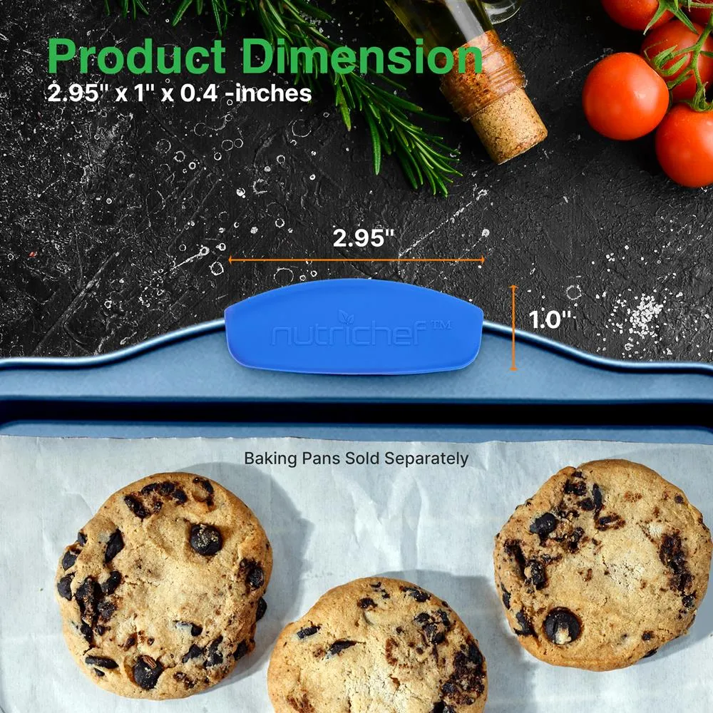 Nutrichef poignées silicone bleues lot de 6 antichaleur plats