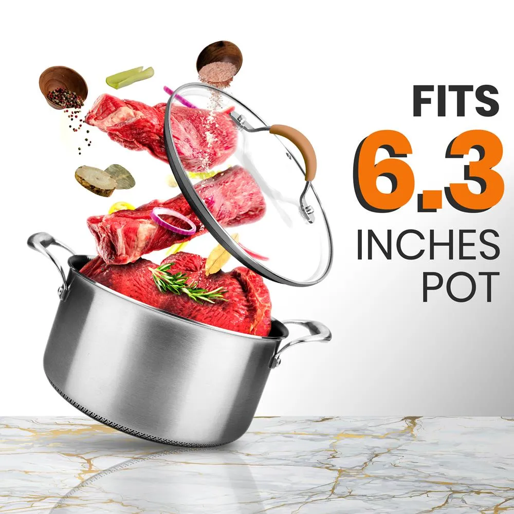 Nutrichef couvercle verre 16 cm pour casserole 1,5 QT