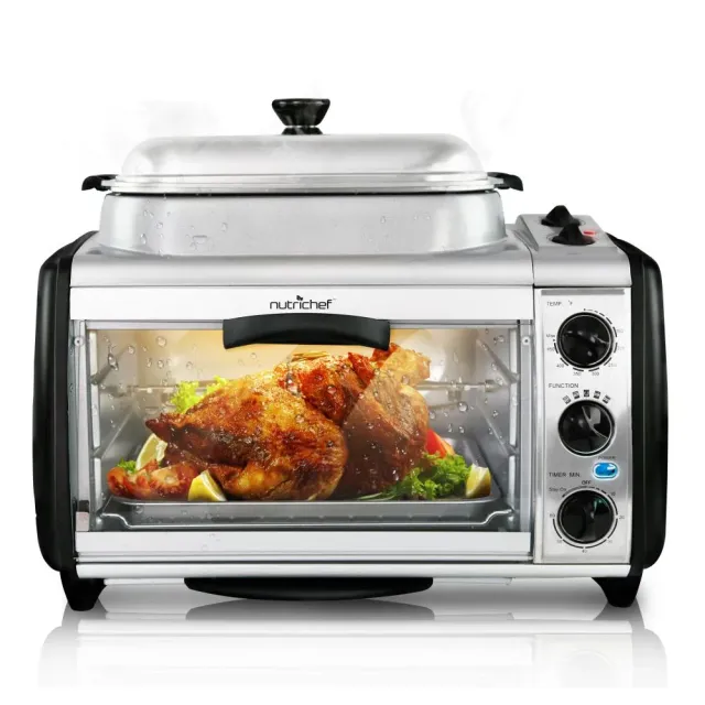 Nutrichef four multifonction rôtisserie 1780W double zone