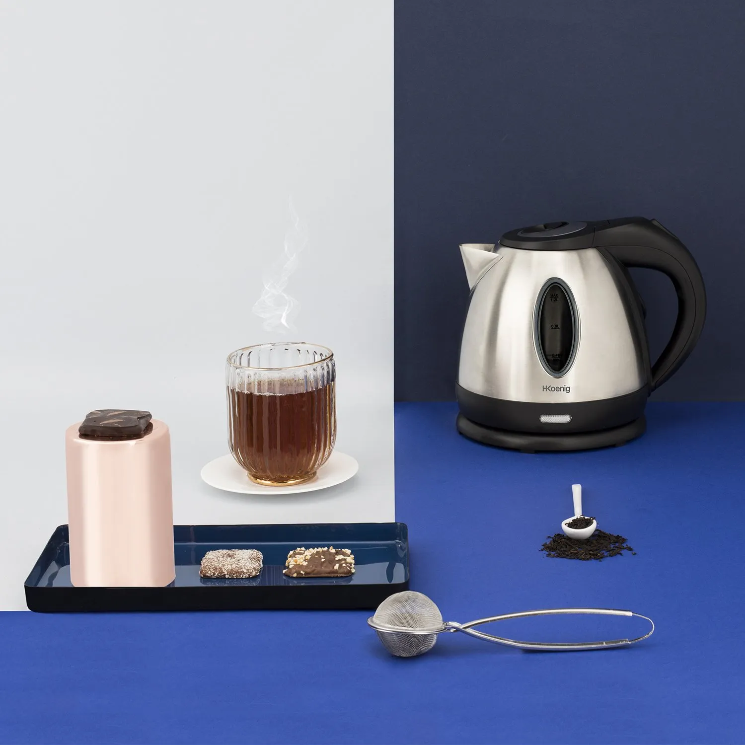 H.Koenig BO12 bouilloire 1,2 L inox graduée