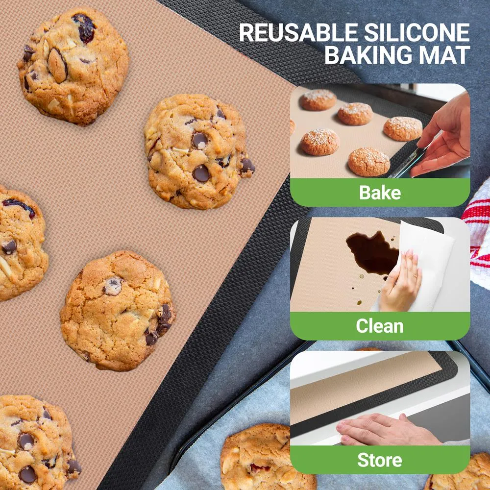 Nutrichef tapis cuisson silicone x2 antiadhésif