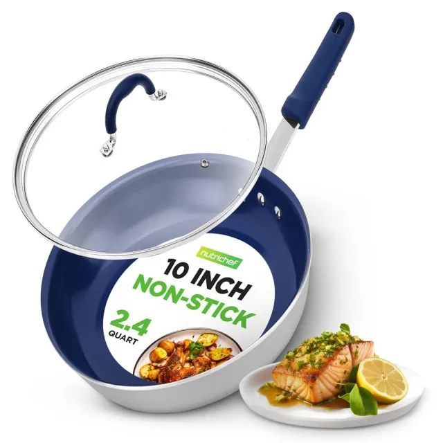 Nutrichef NCFRLD10 poêle 25 cm avec couvercle antiadhésive