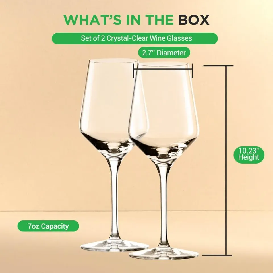 Nutrichef verres à vin cristal 20 cl lot de 2