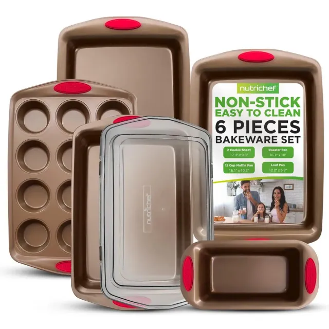 Nutrichef NCRRL6GLD Set 6 Moules Pâtisserie Doré Antiadhésif