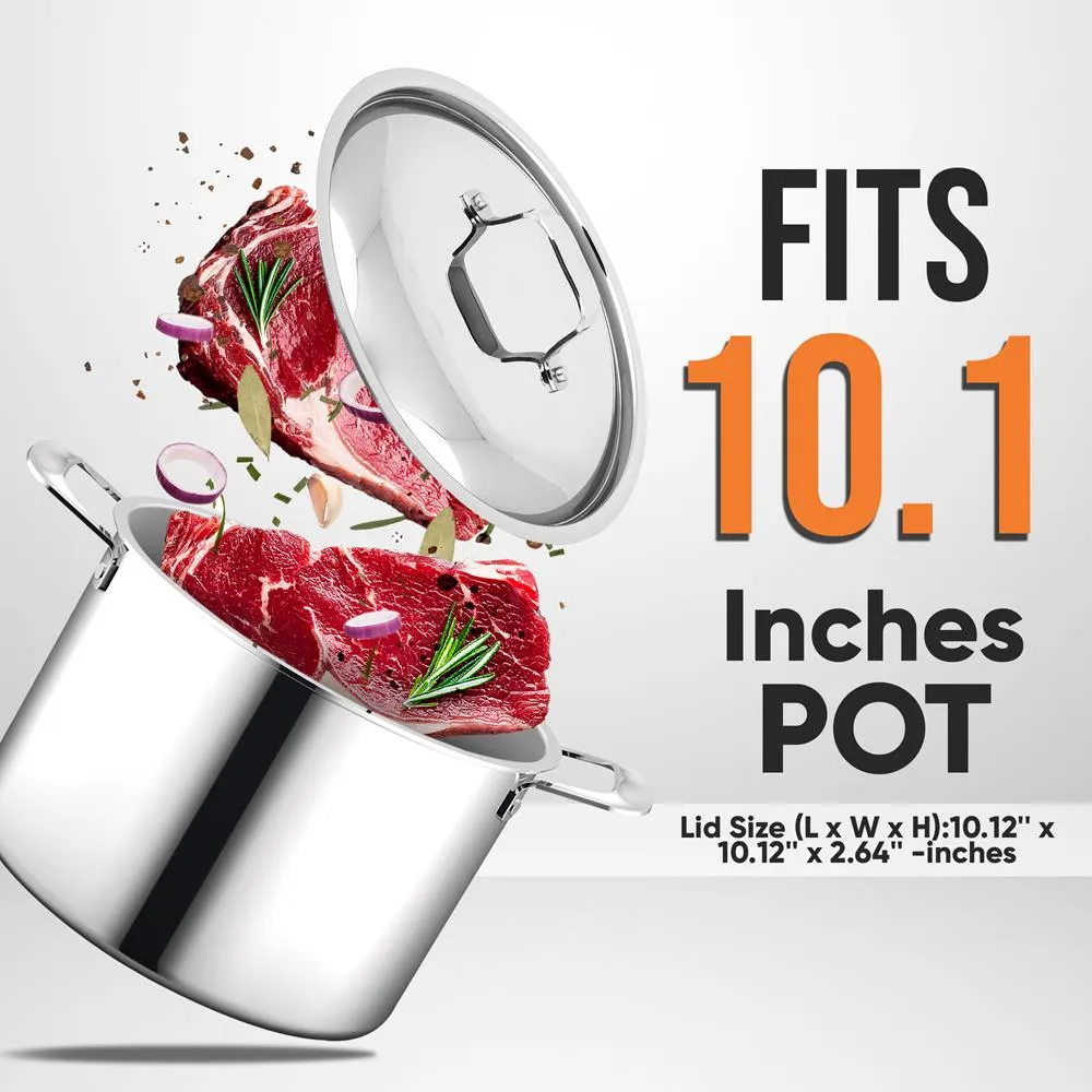 Nutrichef couvercle inox 26 cm marmite 8 Qt sauteuse