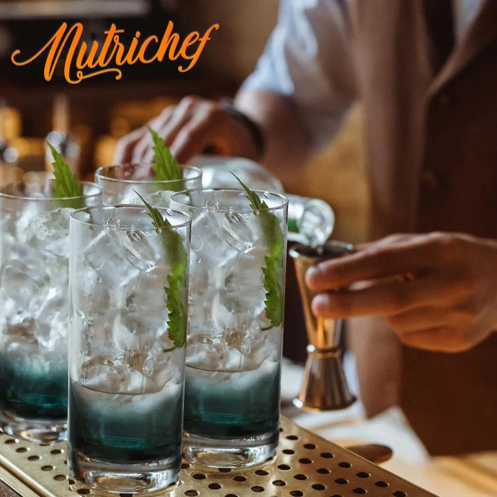 Nutrichef verres highball cristal 12,5 Oz lot de 2
