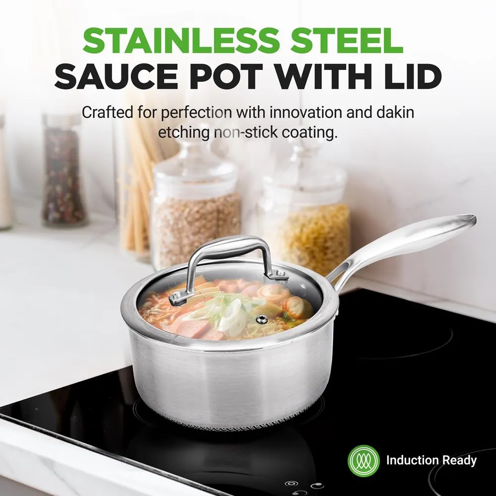 Nutrichef NC3PSP casserole inox antiadhésive 2 QT + couvercle