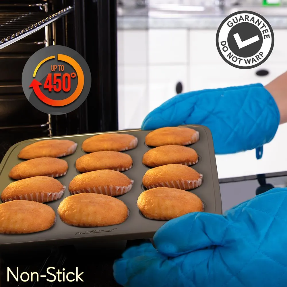 Nutrichef Lot 2 Moules Muffins Antiadhésifs Acier 12 Empreintes