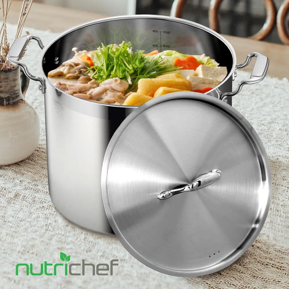 Nutrichef NCSPT5Q couvercle inox faitout 5 Qt 22 cm