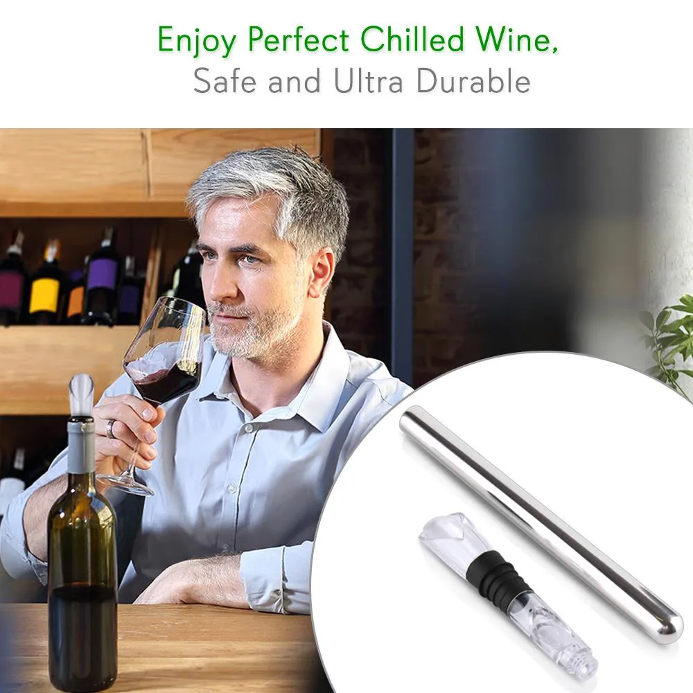 Nutrichef tige rafraîchissante vin inox avec verseur