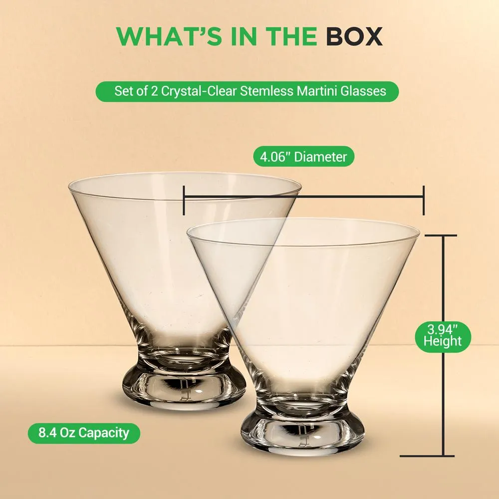 Nutrichef verres à martini cristal 250 ml lot de 2