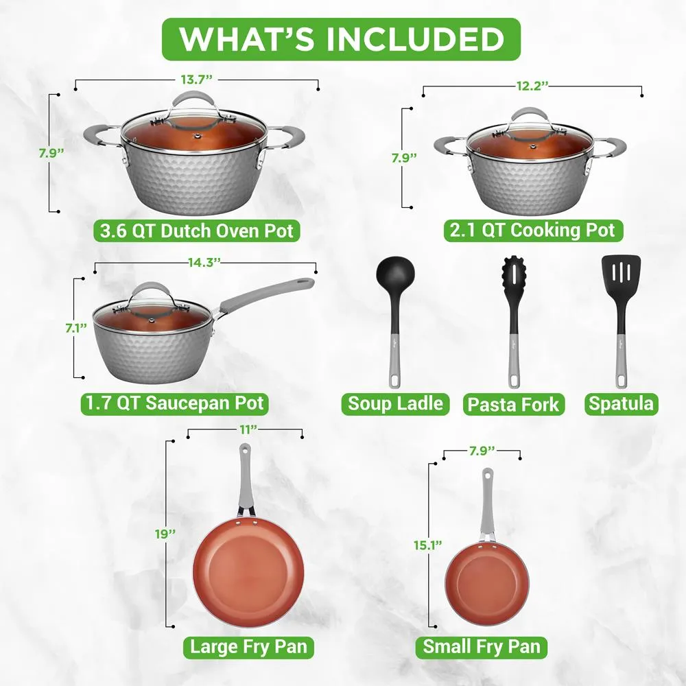 Nutrichef Diamond batterie cuisine céramique 11 pièces