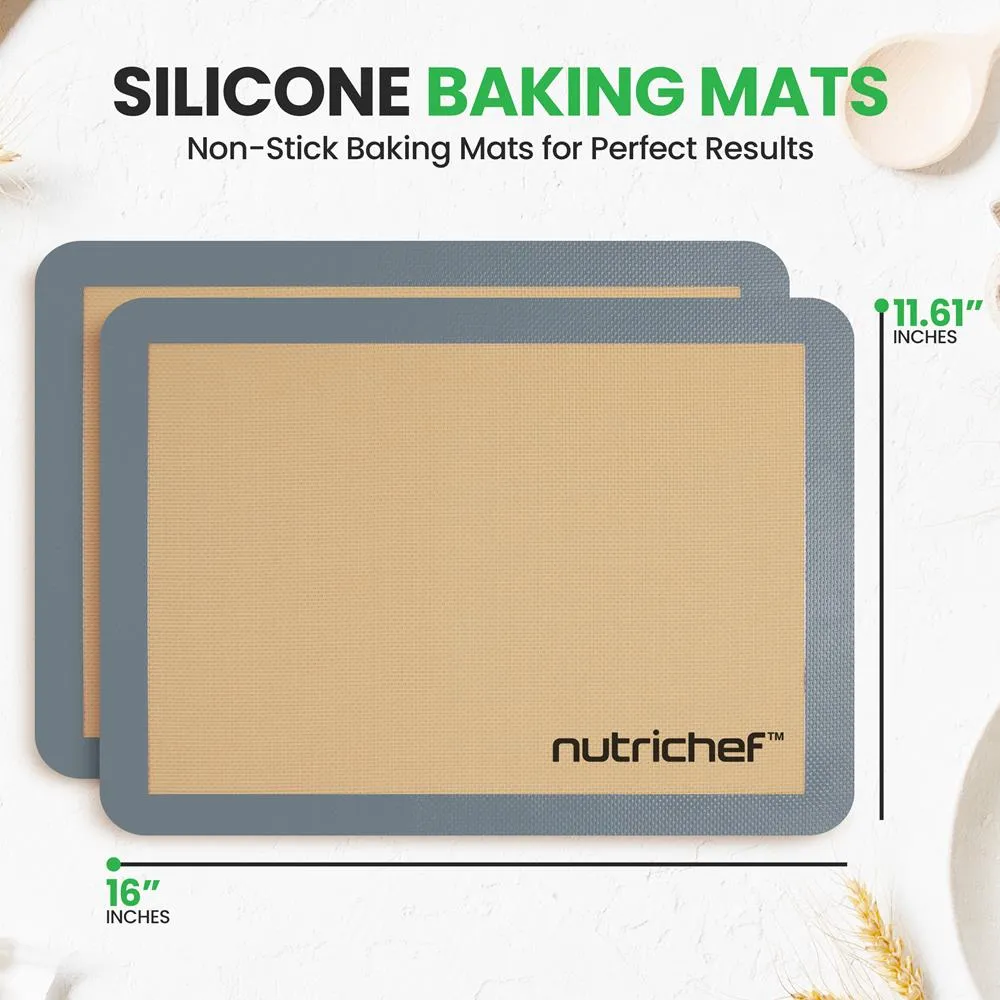 Nutrichef tapis de cuisson silicone gris lot de 2