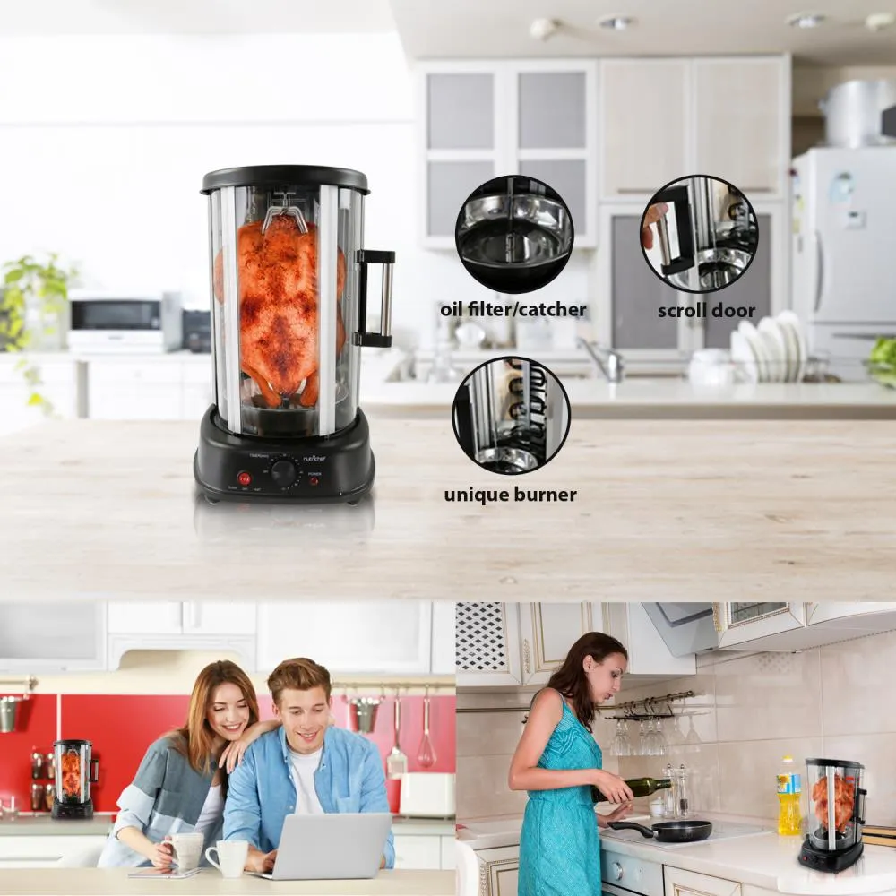Nutrichef rôtissoire verticale four kebab 1500 W 22 QT