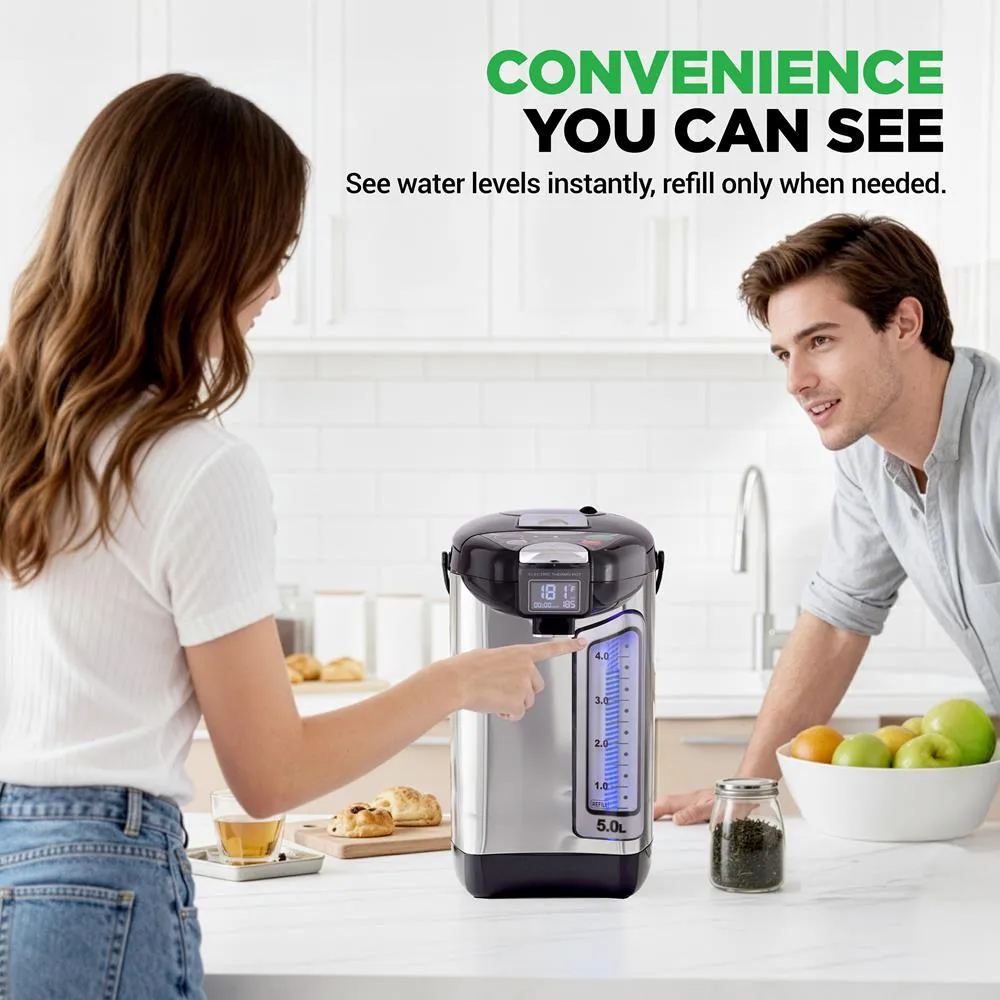 Nutrichef Distributeur Eau Chaude 5L Inox 750W Température