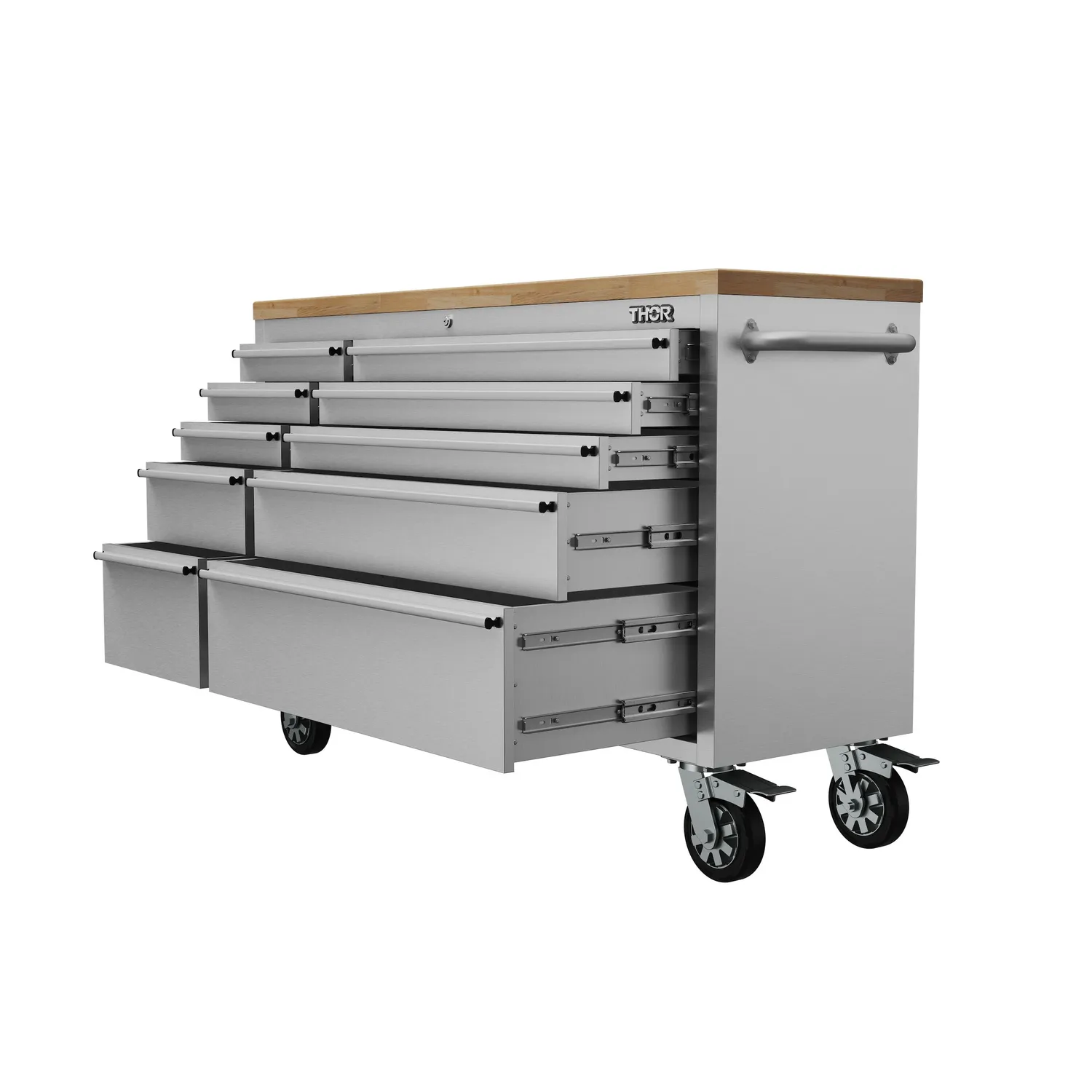 Thor 55 pouces établi mobile 10 tiroirs inox