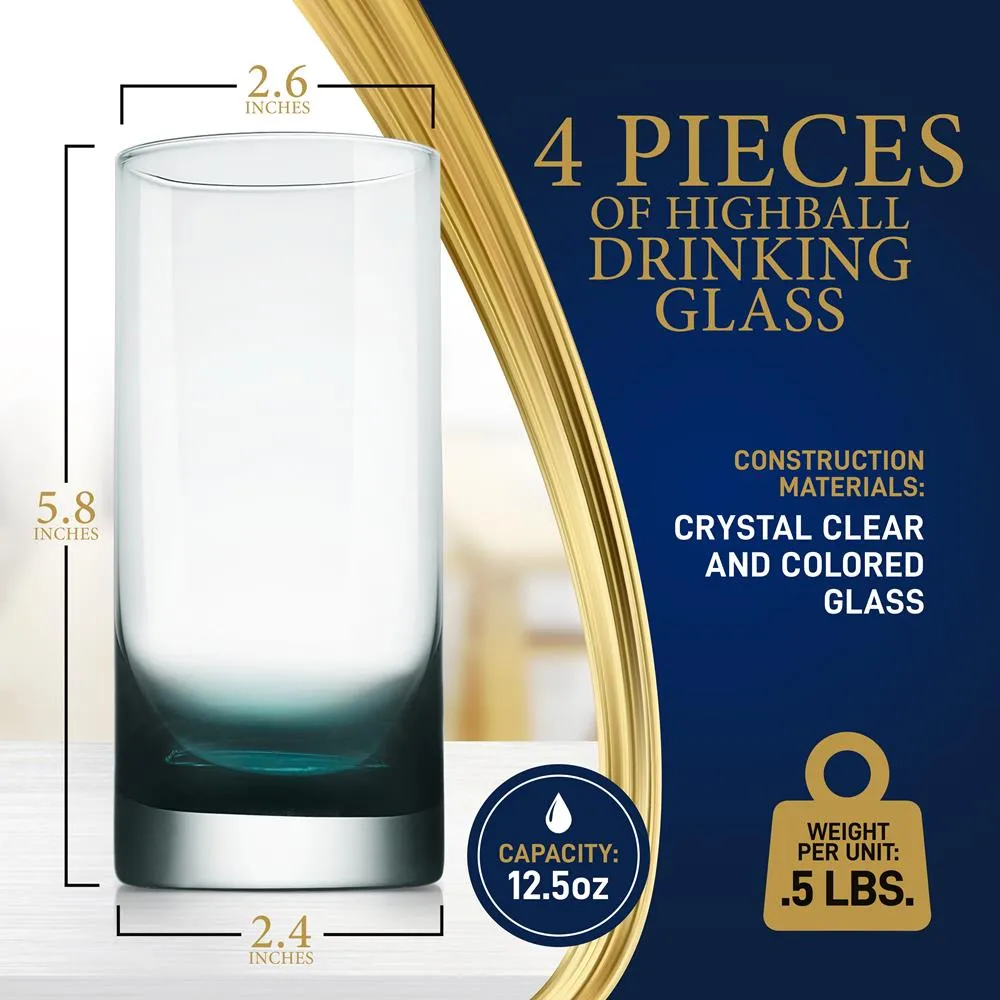 Nutrichef verres highball cristal 12,5 Oz lot de 2