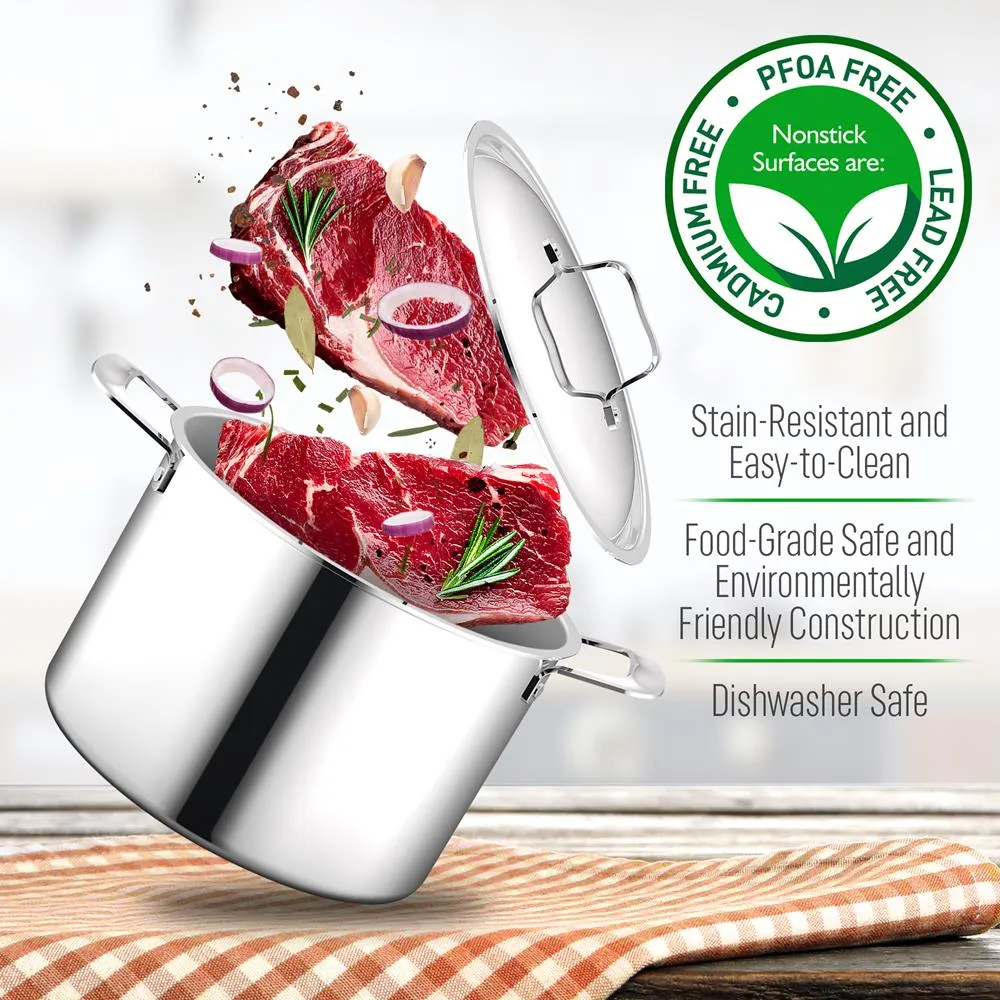 Nutrichef NCSSX45 faitout inox 7,6 L couvercle