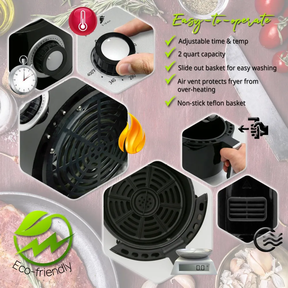 Nutrichef air fryer compact 2 L 1000 W noir