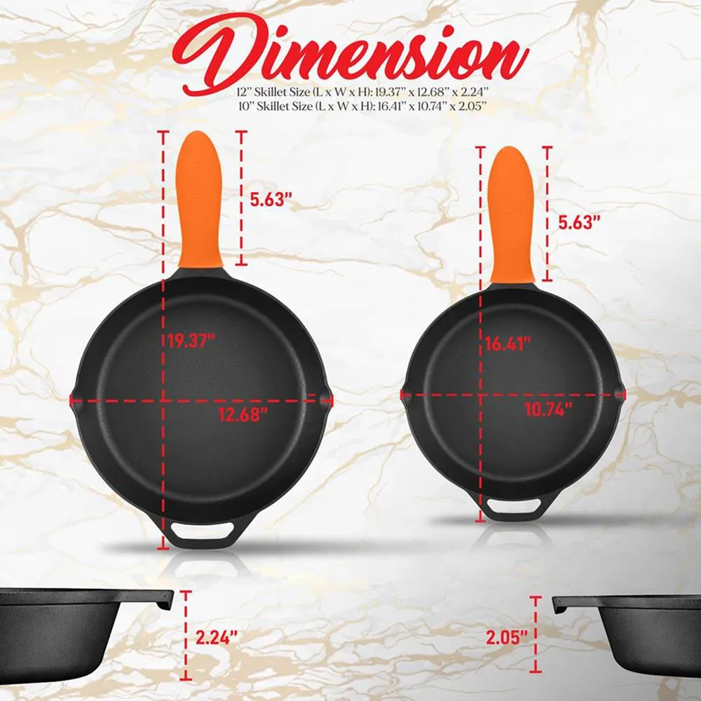 Nutrichef poêles fonte 25+30 cm lot 2 pré-culottées