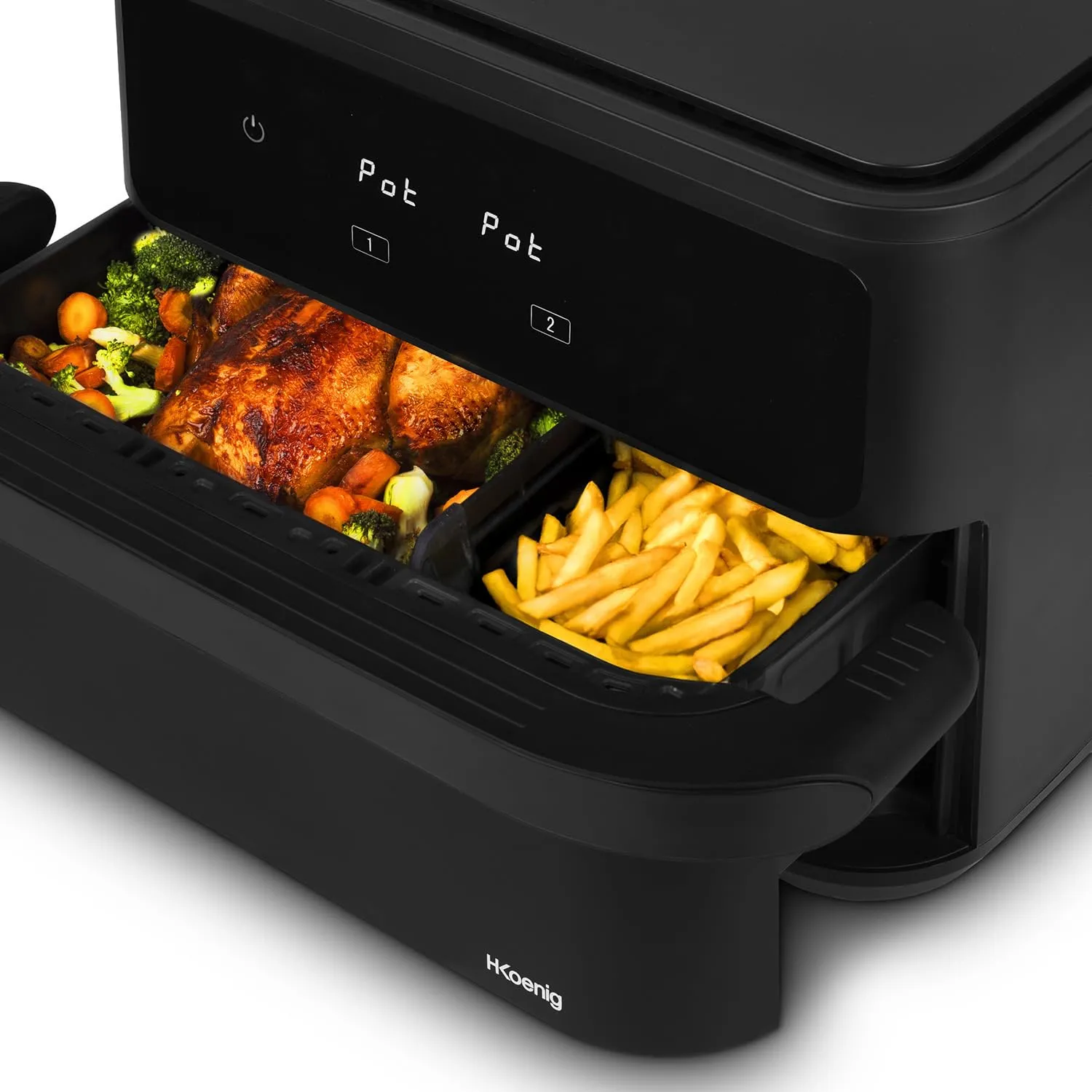 H.Koenig FRY960 Friteuse Sans Huile 10 L Double Bac 5+5 L