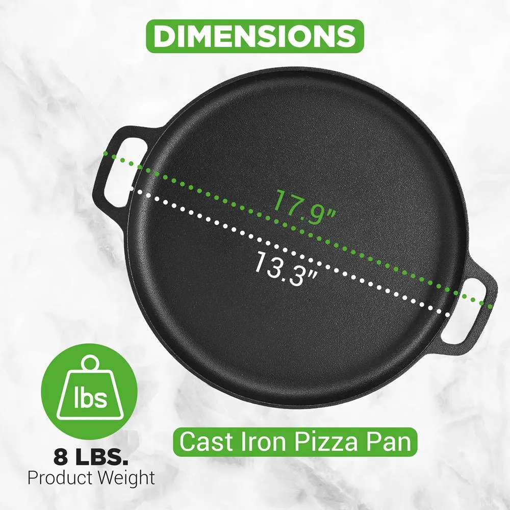 Nutrichef Plat Pizza Fonte Pré-Culotté 33 cm avec Poignées
