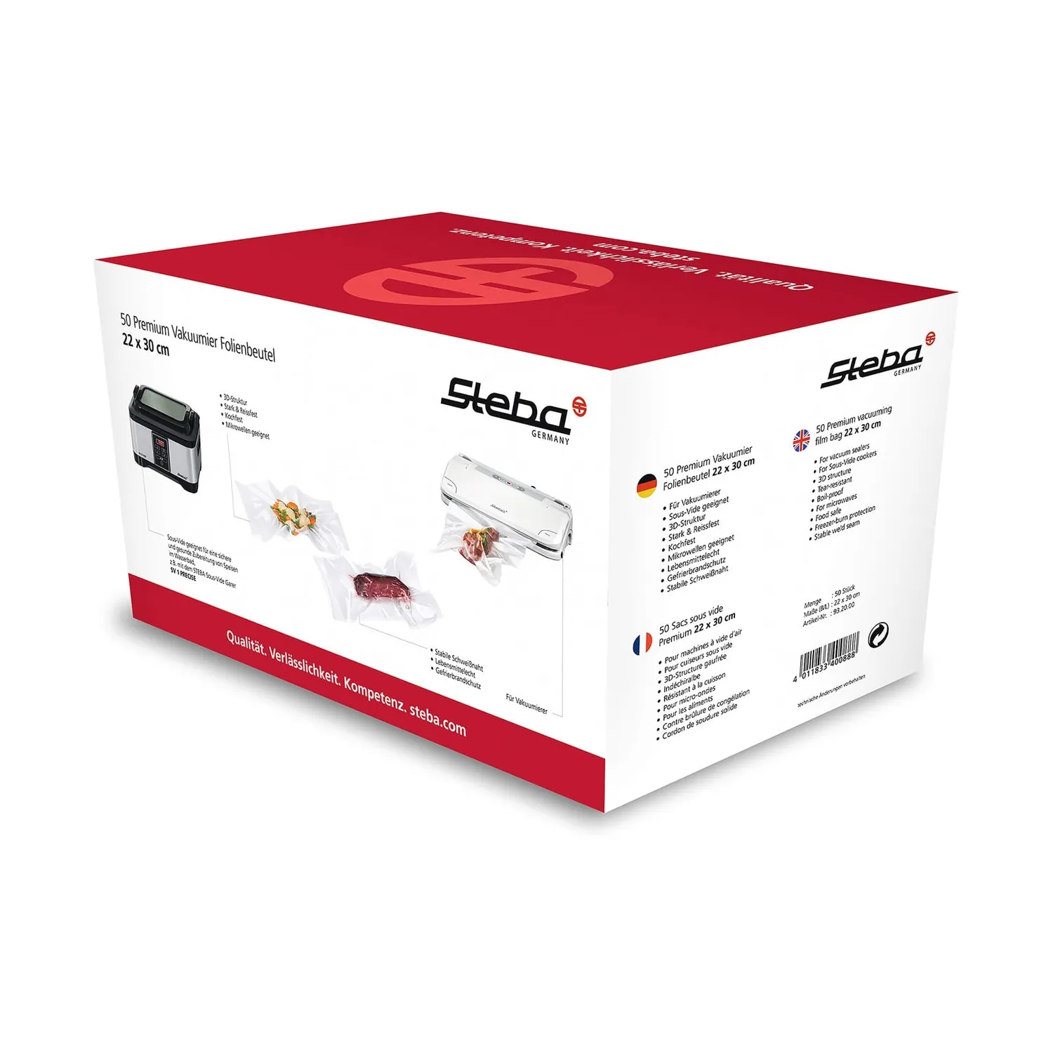 Steba sachets sous vide 22x30 cm x50 gaufrés premium