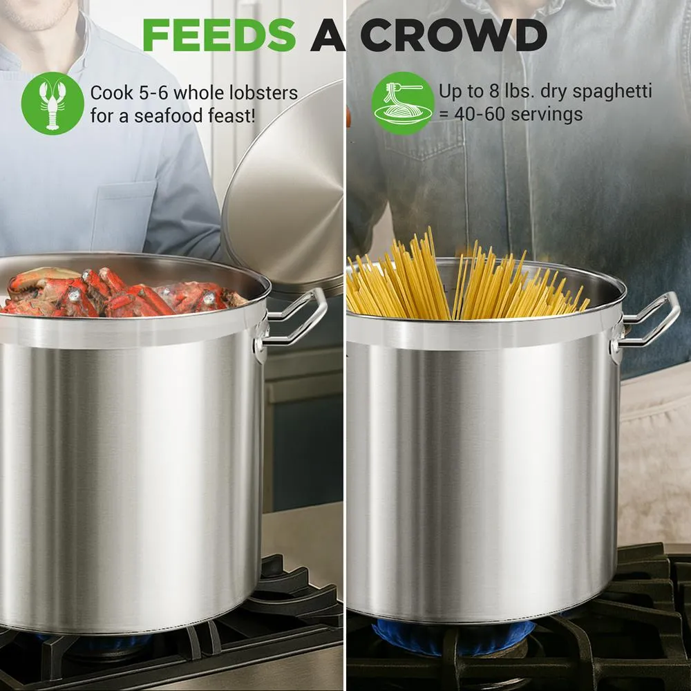 Nutrichef NCSPT30Q Faitout Inox 30 Qt Induction Grand