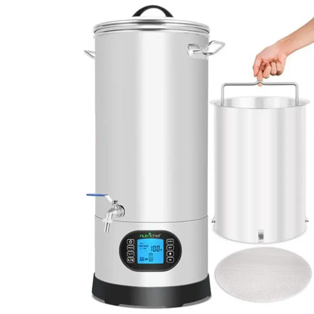 Nutrichef cuve de brassage bière 34 L inox programmable