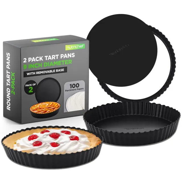 Nutrichef moules tarte 23 cm fond amovible lot 2