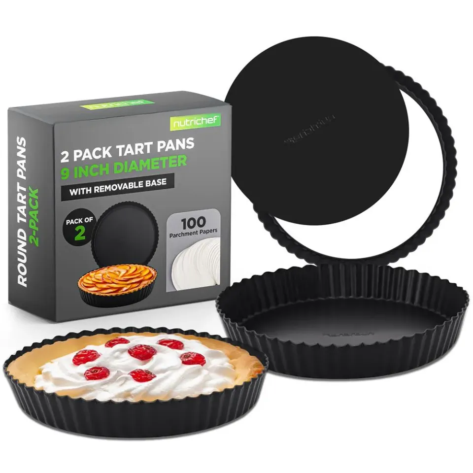 Nutrichef moules tarte 23 cm fond amovible lot 2