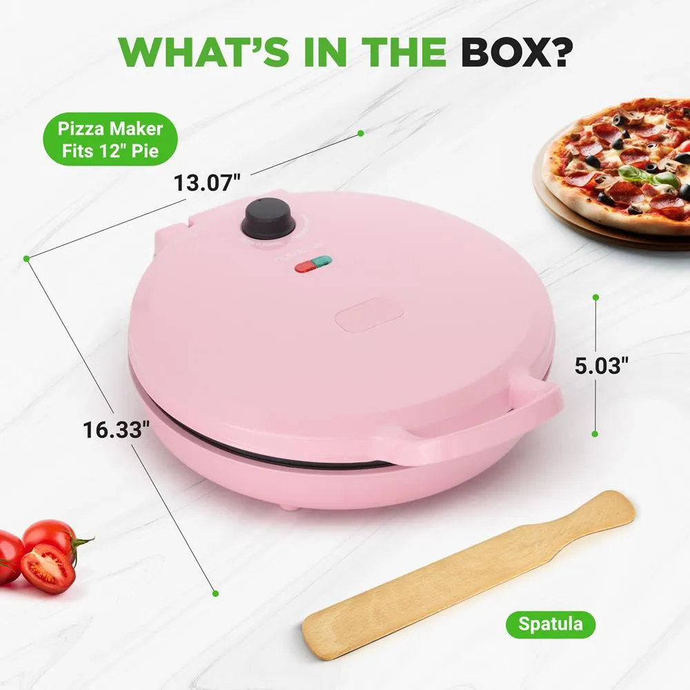 Nutrichef Four à Pizza Comptoir 12 Pouces Rose 1500 W