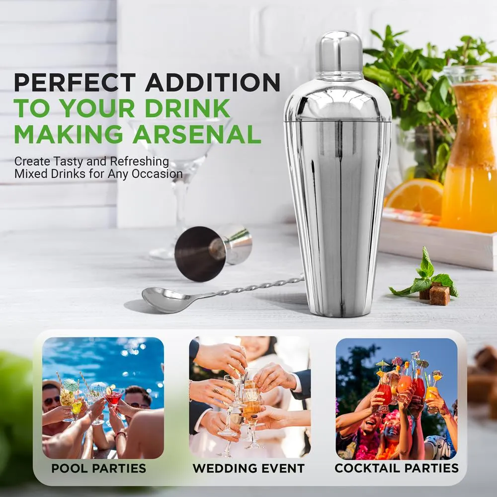 Nutrichef set bar 7 pièces shaker inox 750 ml miroir