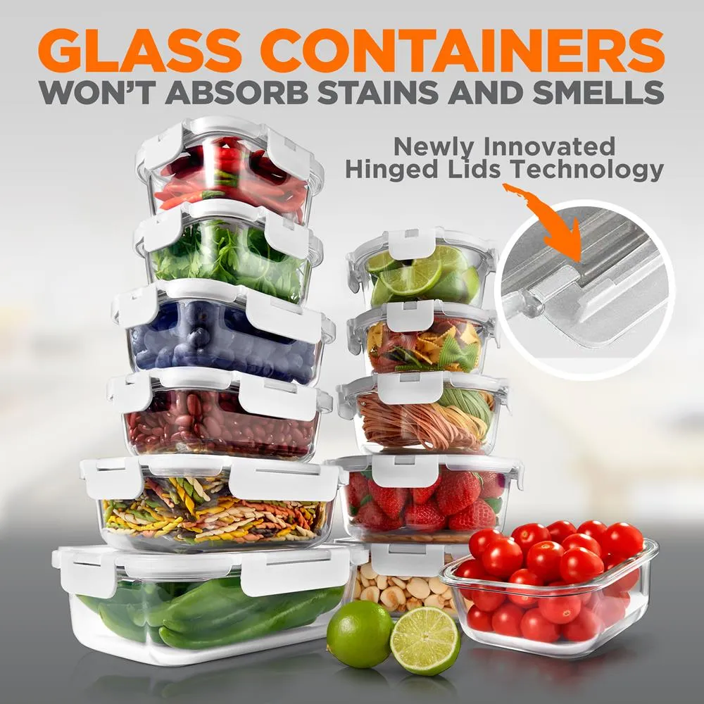 Nutrichef set 12 boîtes verre borosilicate hermétiques