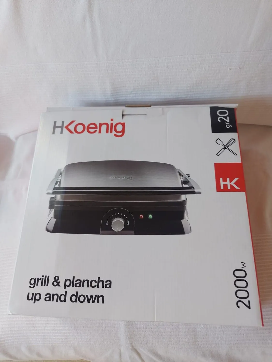 H.Koenig GR20 grill plancha électrique inox 2000W