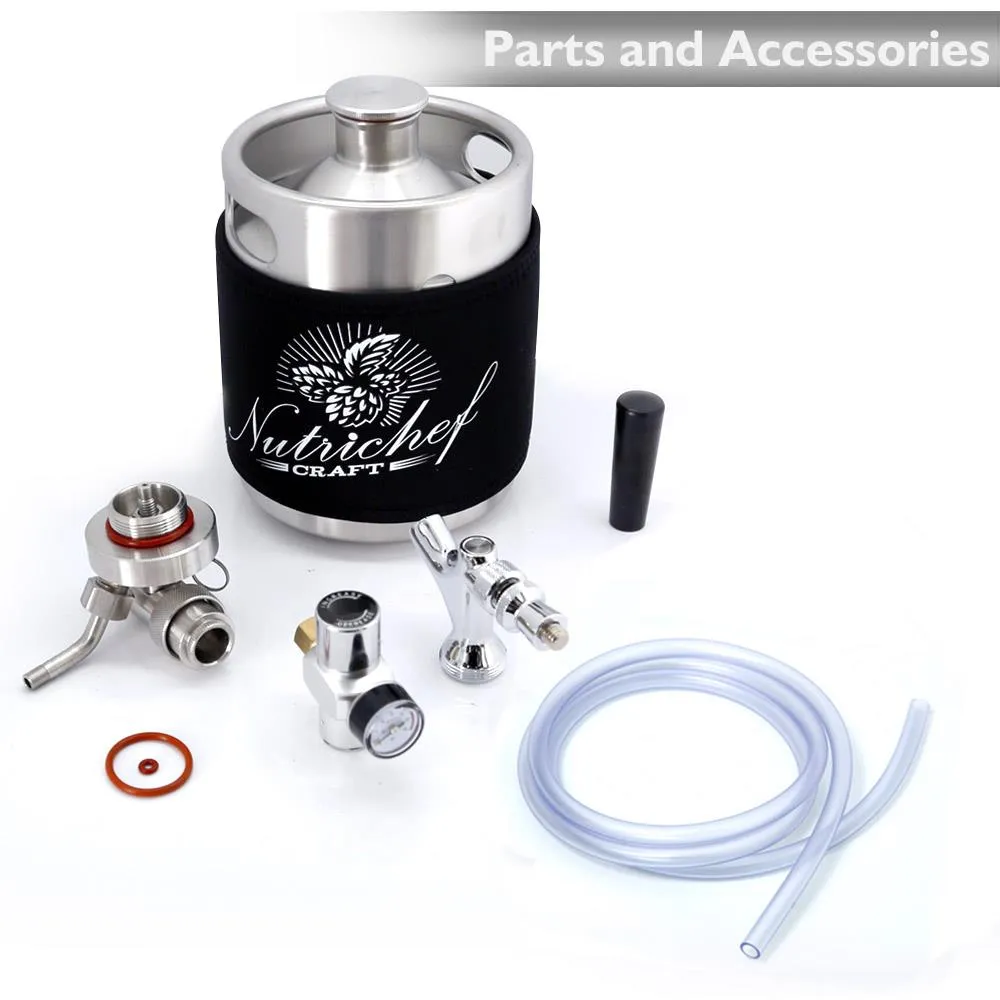Nutrichef mini fût bière inox 64 oz 1,9 L avec robinet