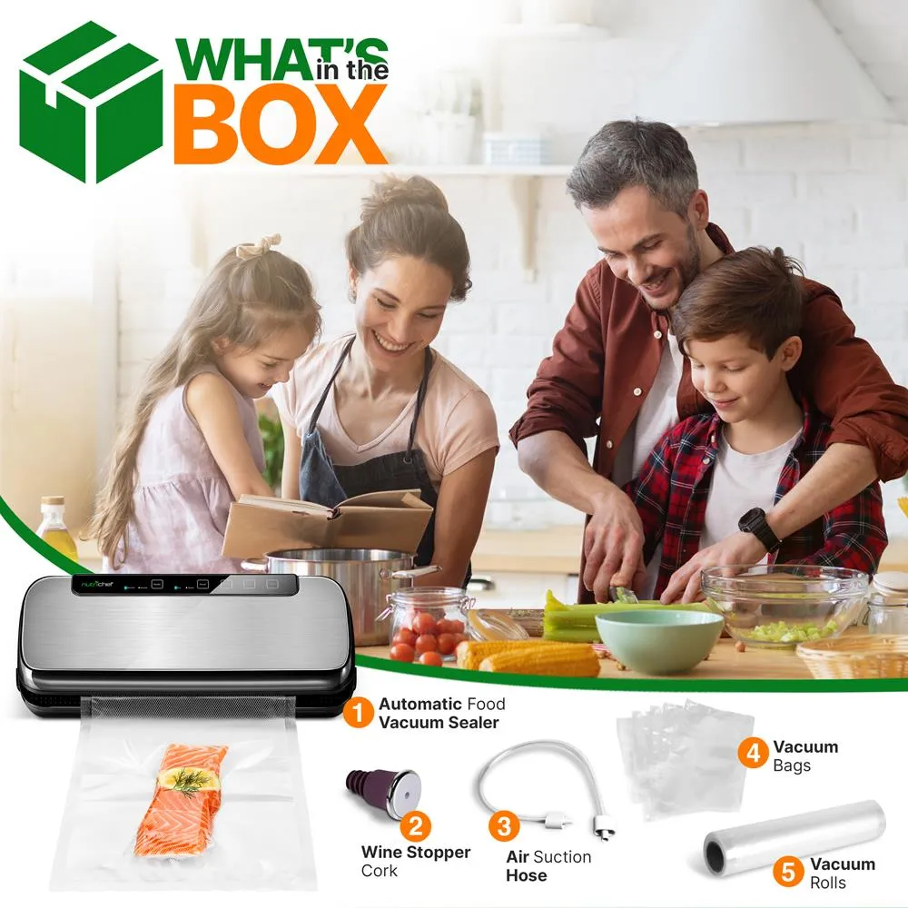 Nutrichef machine sous vide inox sachets bouchon vin