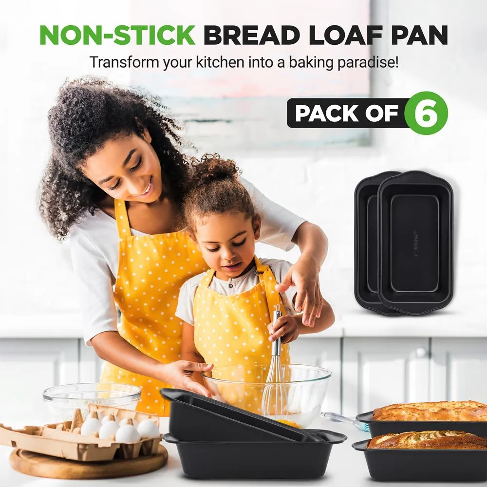 Nutrichef lot 6 moules cake acier noir antiadhésifs