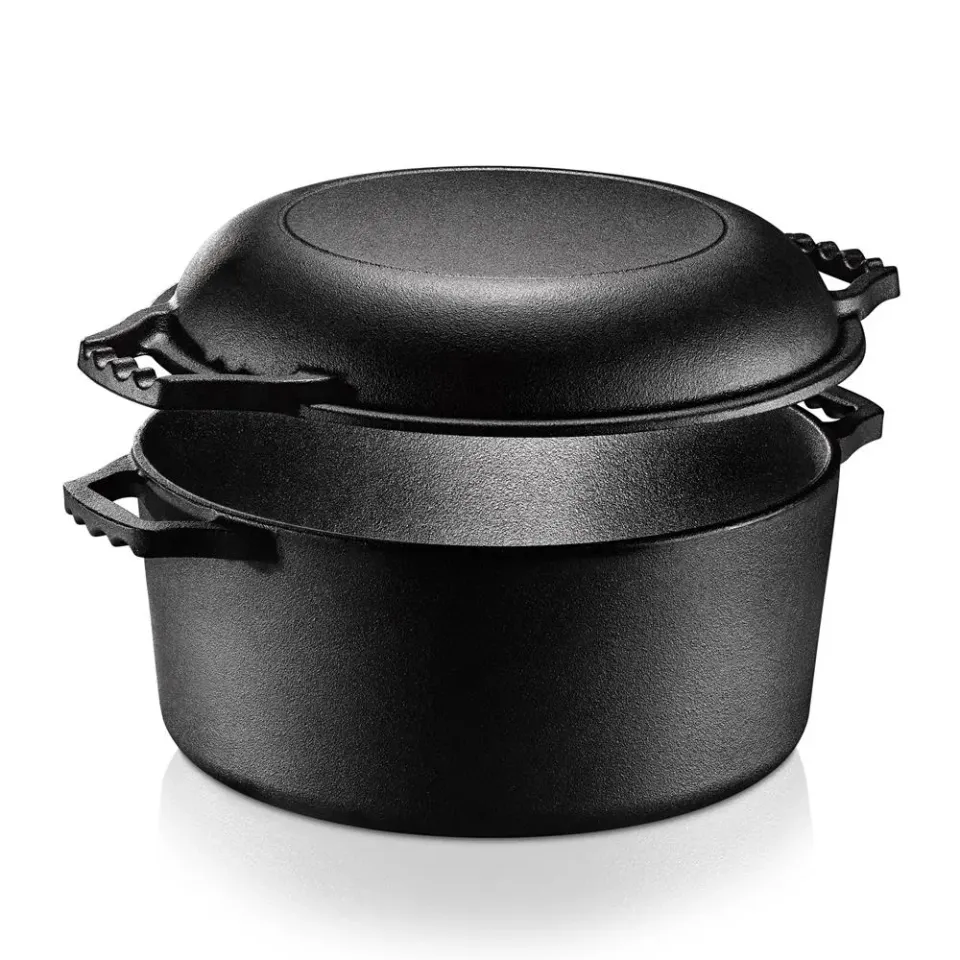 Nutrichef NCCI2PT8 cocotte fonte 3,5 L 2-en-1 pré-culottée