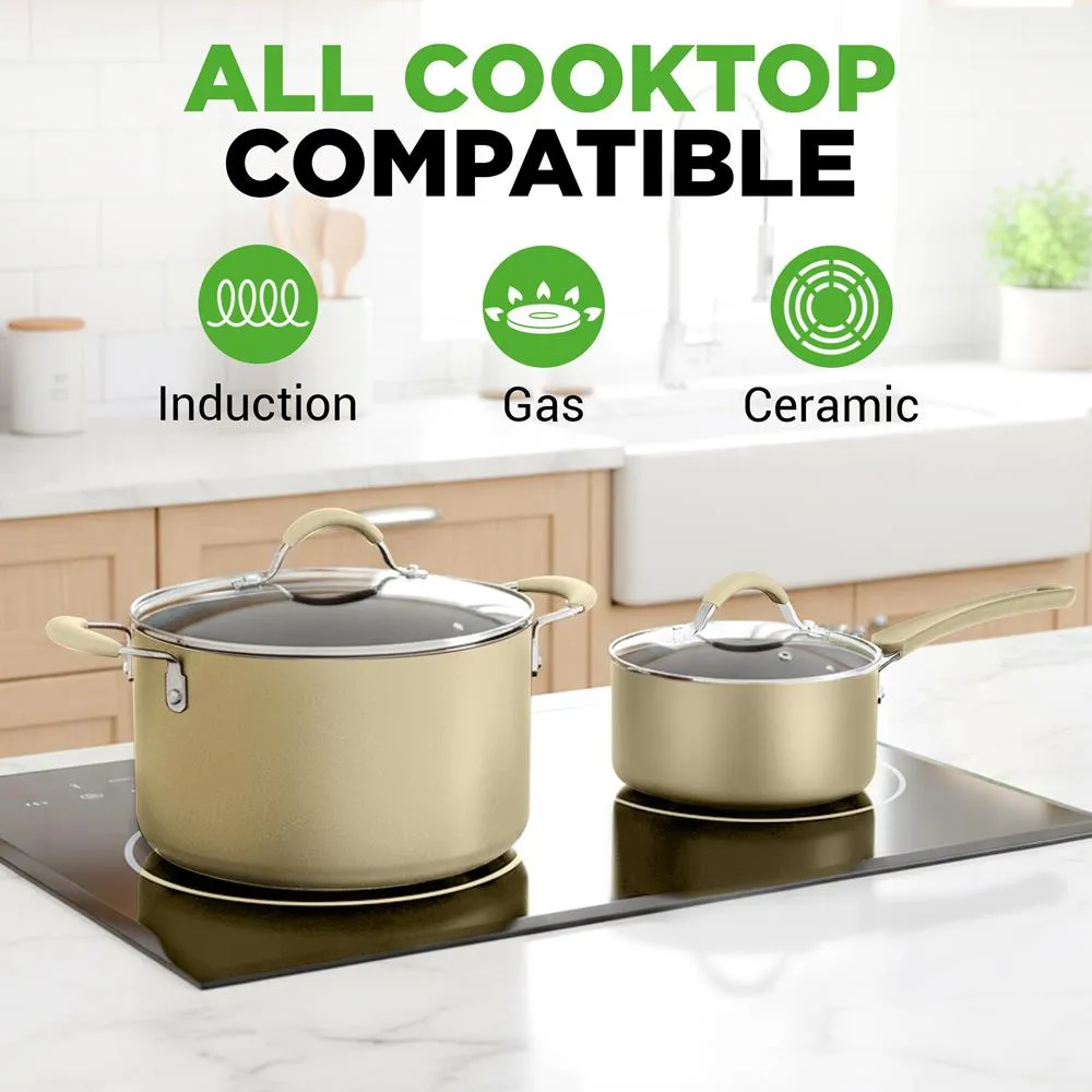 Nutrichef batterie cuisine 20 pièces alu blanc induction
