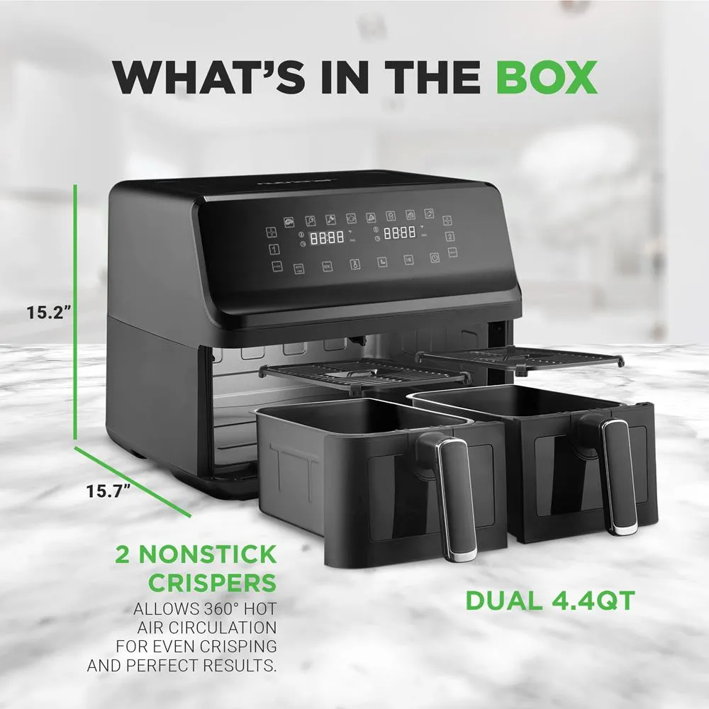 Nutrichef NCAF5508AT air fryer double 8,3 L