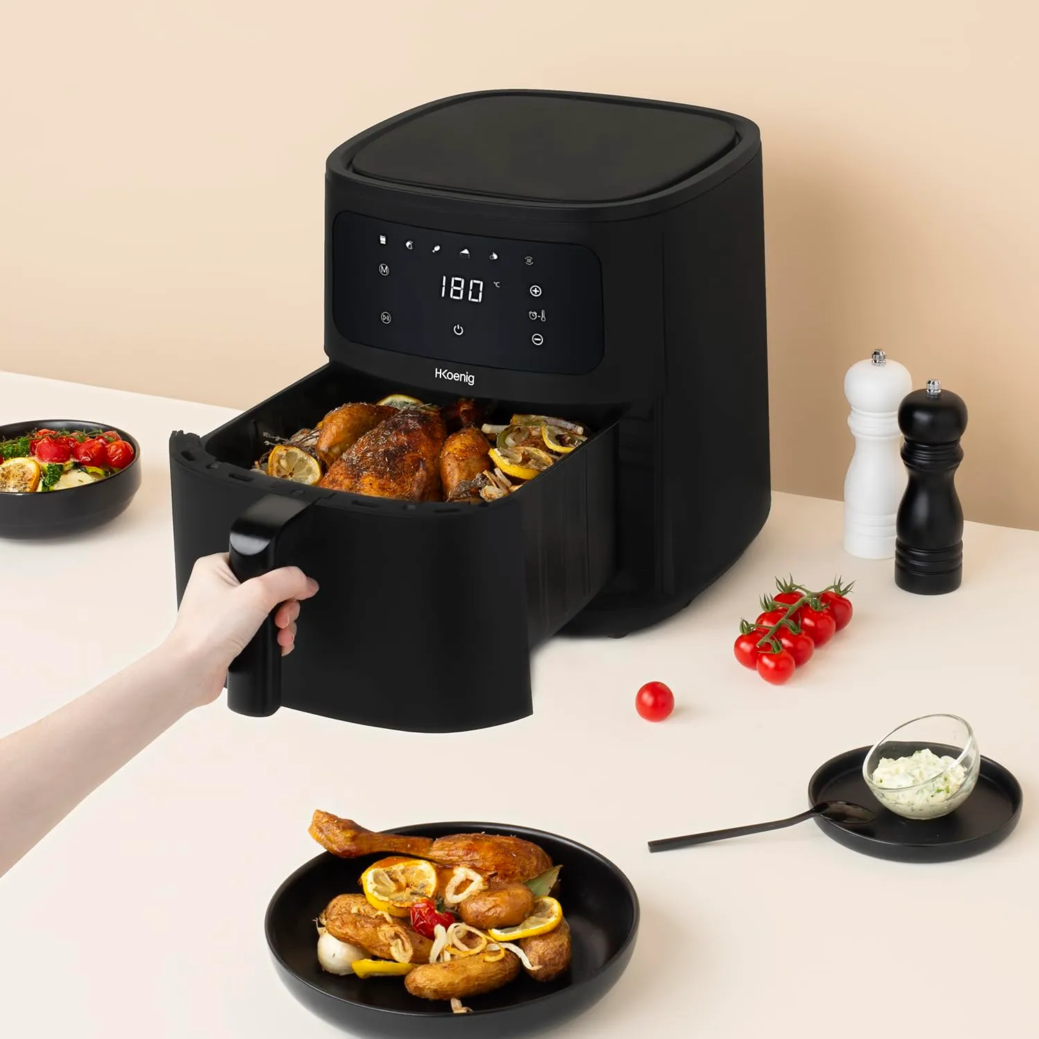 H.Koenig FRY880 friteuse sans huile 8 L XXL tactile