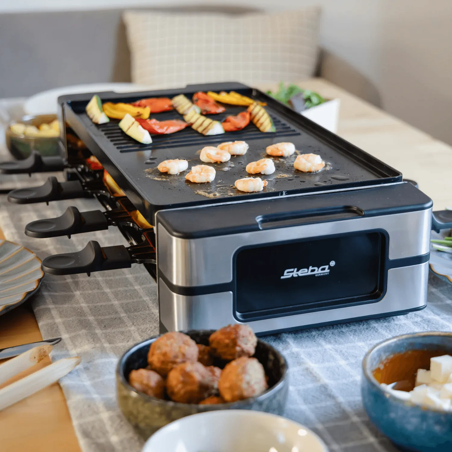 Steba RC 180 appareil raclette 8 poêlons fonte grill